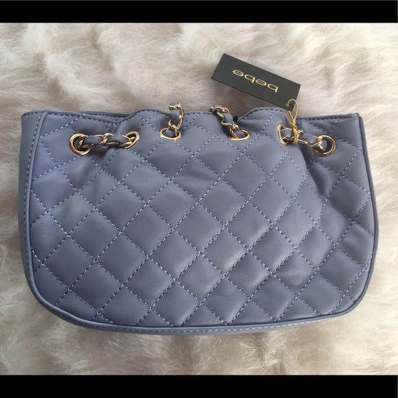 bebe Chelsea Crossbody Cloud ☁️ Blue Gold Chain 👛 - Picture 8 of 8